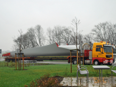 Flügeltransport für eine Enercon E70